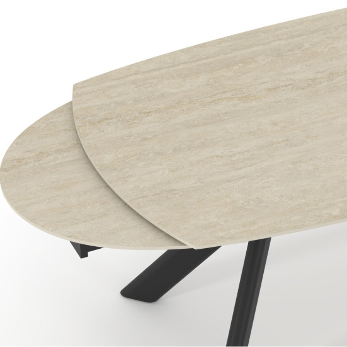 Table extensible 180 à 260 cm ovale en céramique effet travertin - SYDNEY