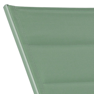 Set bain de soleil et table d'appoint BARBADOS en textilène vert sauge - aluminium vert sauge