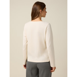 Oltre - T-shirt con stampa e applicazioni - Bianco