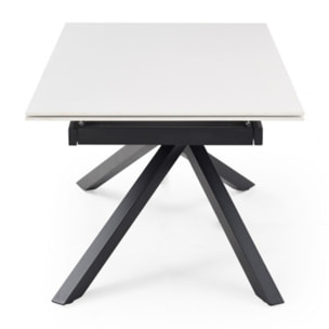 Table extensible en céramique blanc pure L160/240cm - 9 piètements - UNIK