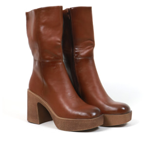 STIVALETTO LISCIO TACCO PARA MARRONE