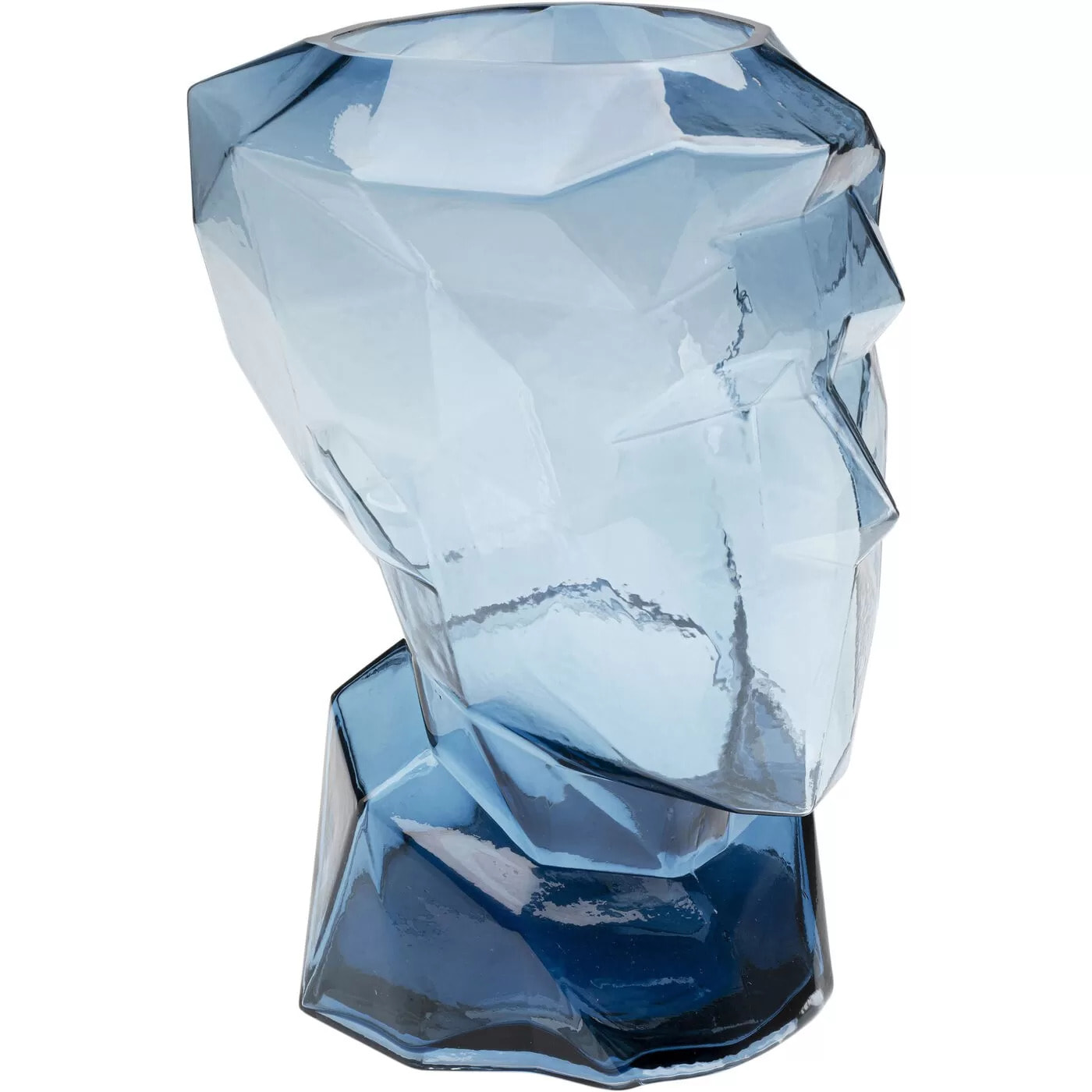 Vase Prisma visage bleu 30cm Kare Design