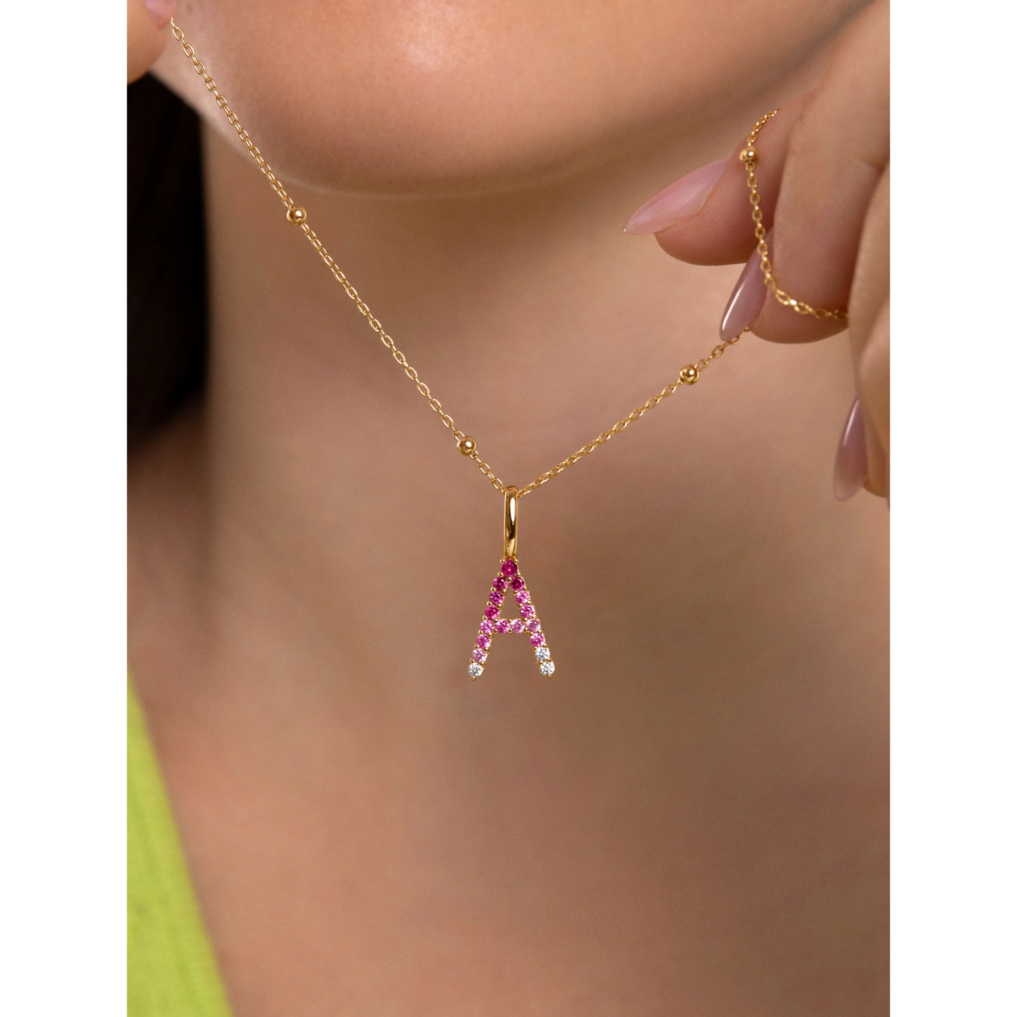 Charm Letter Spark Sakura - A Argento Placcato Oro