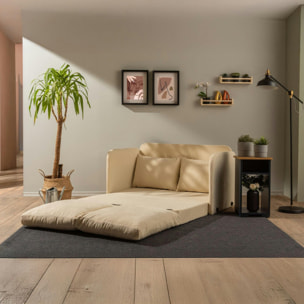 Canapé-lit d'appoint en tissu crème, 2 personnes ORURO