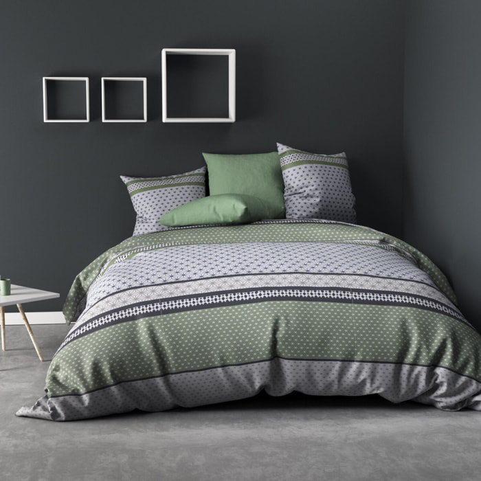 Parure de couette 2pcs 100% microfibre 55gsm vaxo vert