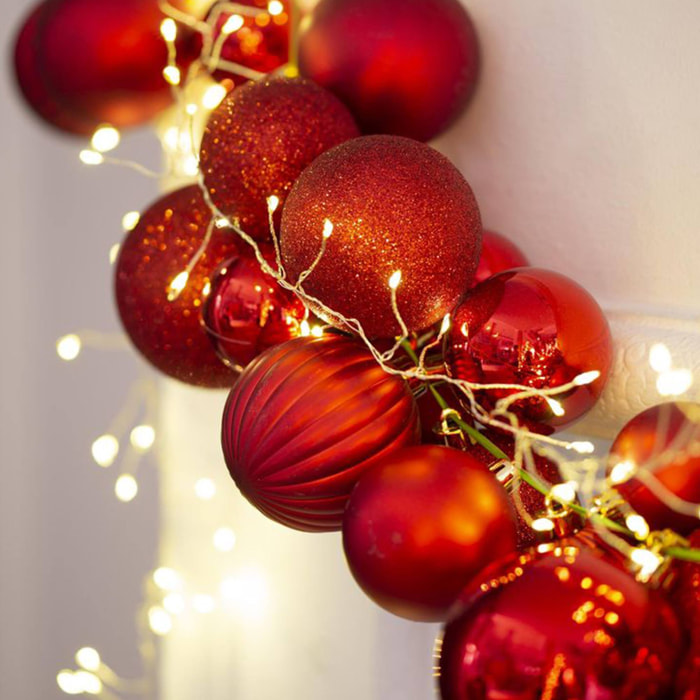 juego de 16 bolas de navidad color rojo - brillantes y mate