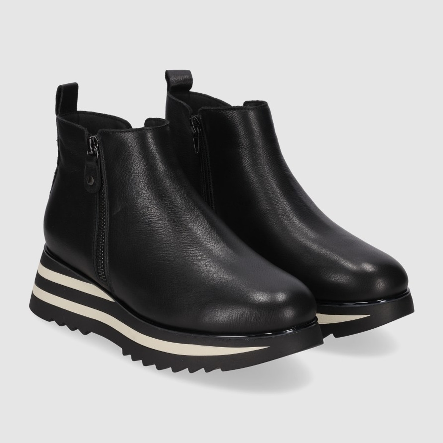 Botines de Piel - Negro - Tacón: 5 cm