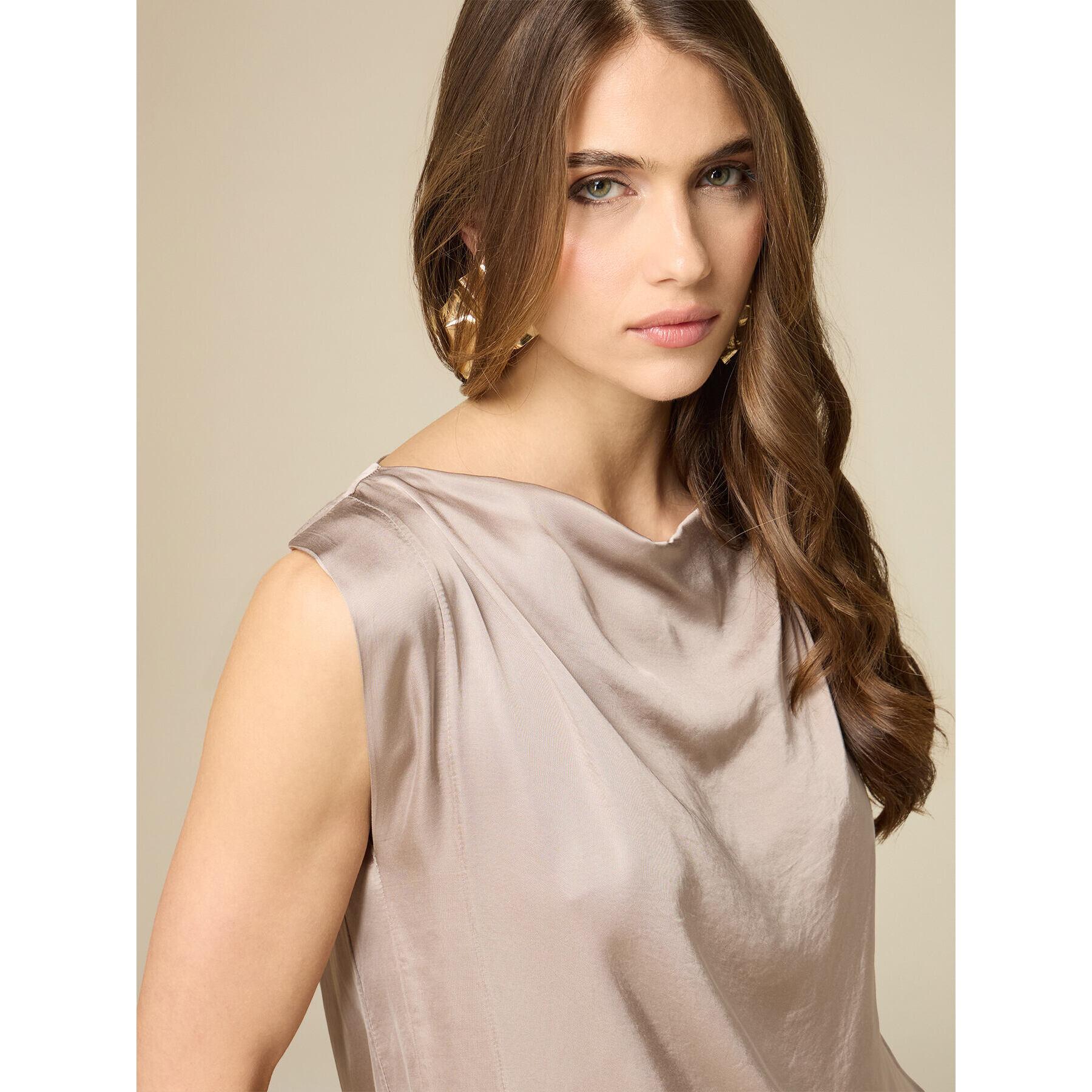 Oltre - Blusa en raso de viscosa - Gris