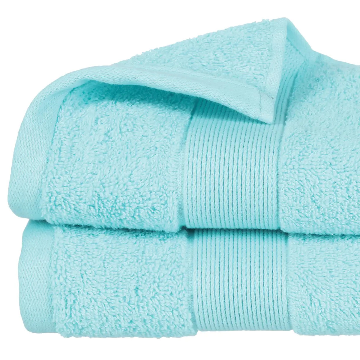 Serviette de toilette "Praia" coton bleu turquoise 50x90cm