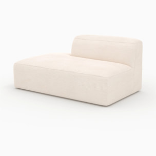 Méridienne dossier à droite pour canapé modulable en velours blanc - Mina