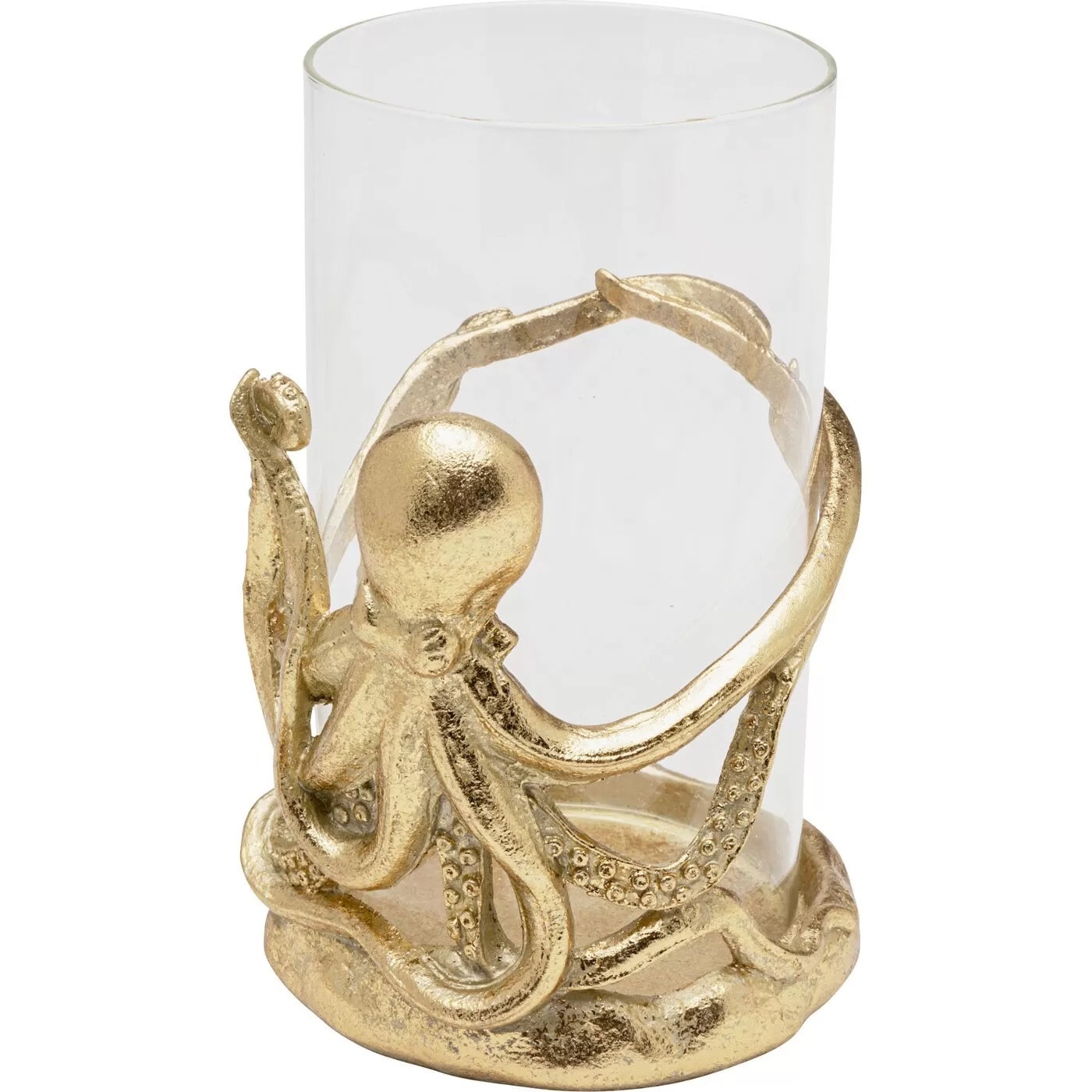 Bougeoir pieuvre 19cm doré Kare Design