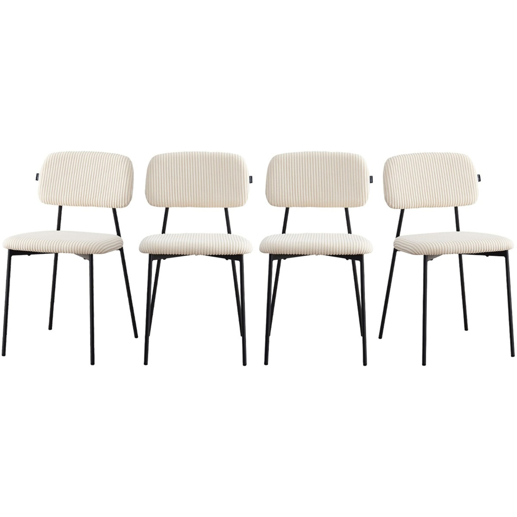 Lot de 4 chaises en velours côtelé - LORIE