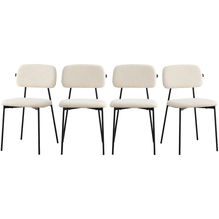 Lot de 4 chaises en velours côtelé - LORIE