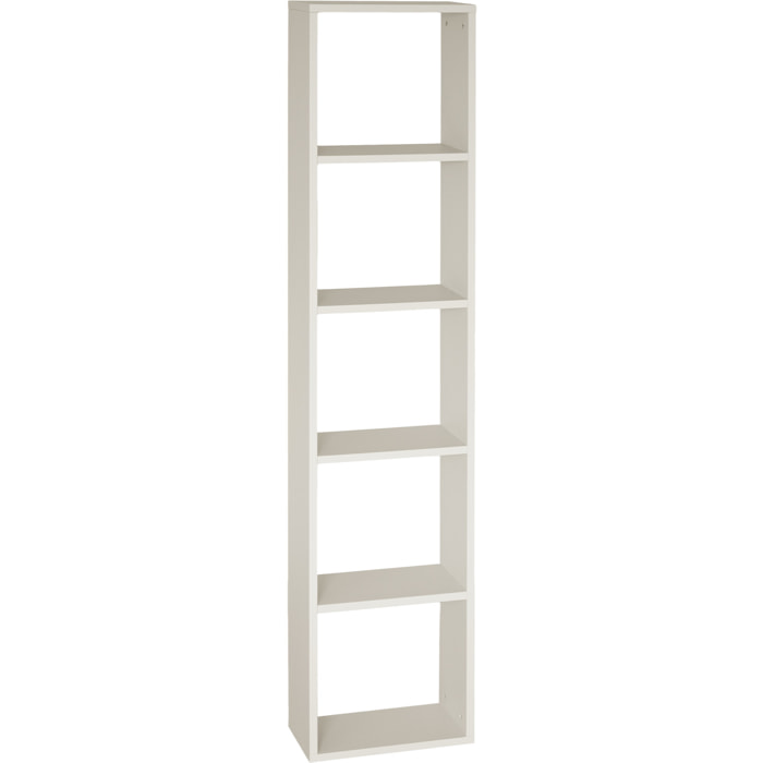 Étagère en bois laqué ton beige avec 4 étagères Hauteur: 182 Longueur: 40 Largeur: 20