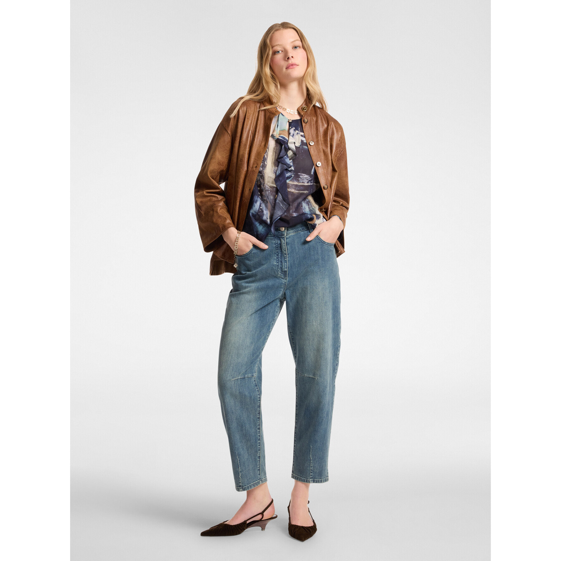 Elena Mirò - Jeans carrot, "Carol" - Azzurro