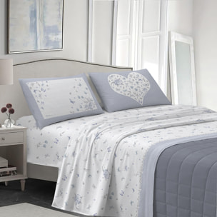completo letto eden grigio in cotone 100% cotone
