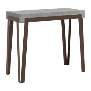 Console Rio Small Premium cm.90x40 (extensible à 196) Ciment cadre Rouille