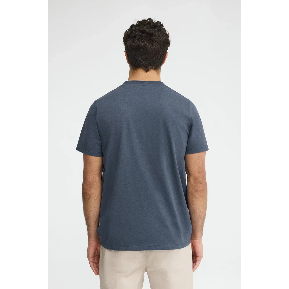 Maglietta blu denim a maniche corte con ricamo Established 2012 Polo Club