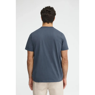 Maglietta blu denim a maniche corte con ricamo Established 2012 Polo Club