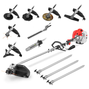 Herramienta multifunción gasolina 2 tiempos 5cv, 65cc Greencut GM650X-9