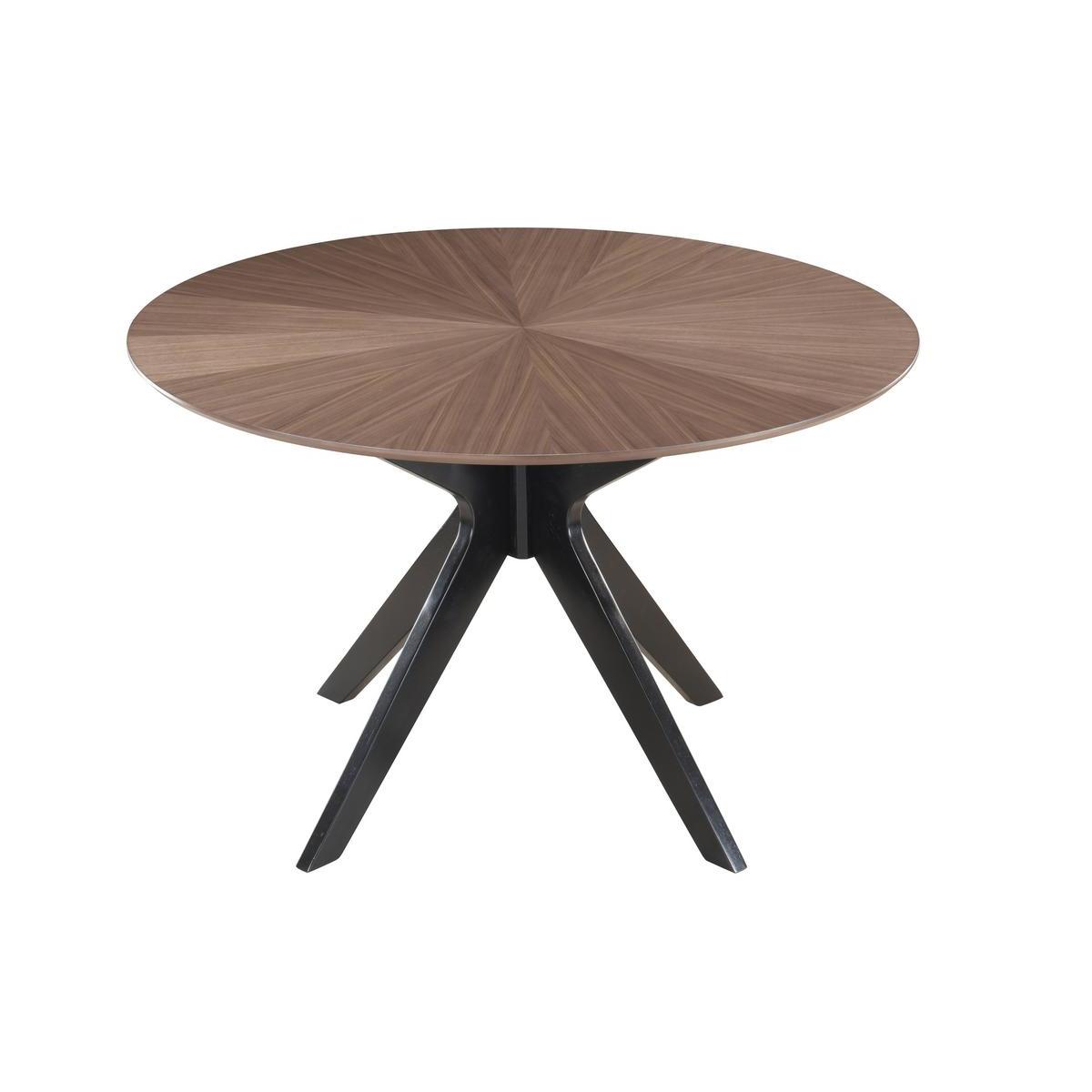 Table à manger design ronde noyer D120 cm DIELLI