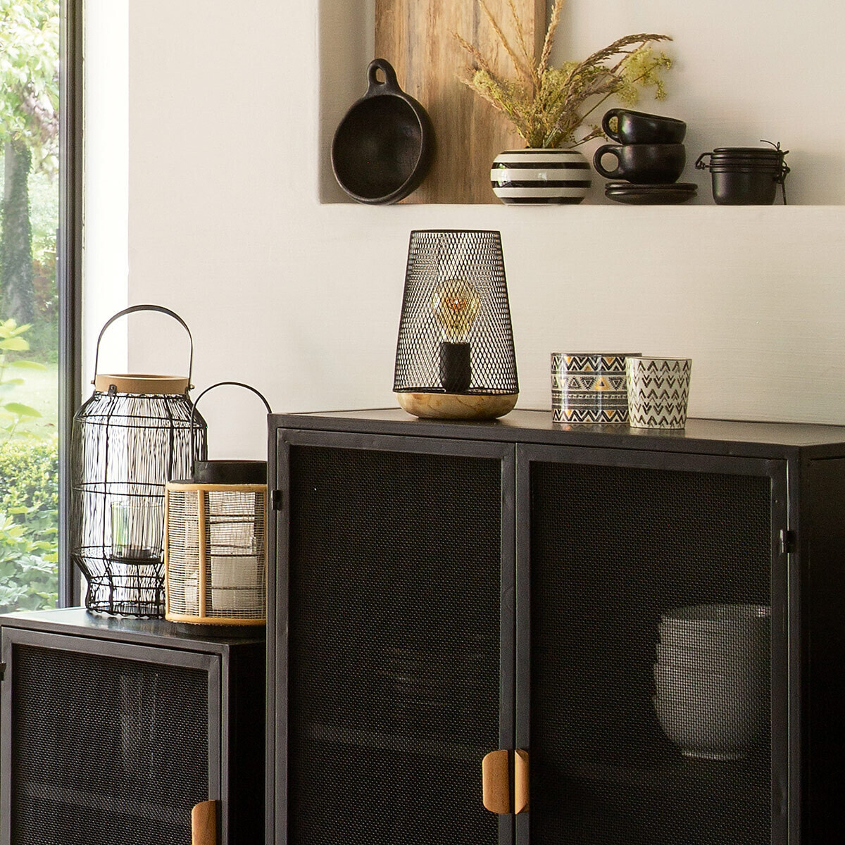 Lampe "Zely" gris H23cm