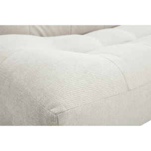 Canapé convertible scandinave 3 places en tissu beige et bois clair YUMI