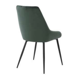 Chaise en velours avec piètement métal noir - 6 coloris - MONDO