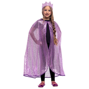 SET PRINCESA LILA BRILLANTE INF (CAPA+CORONA)