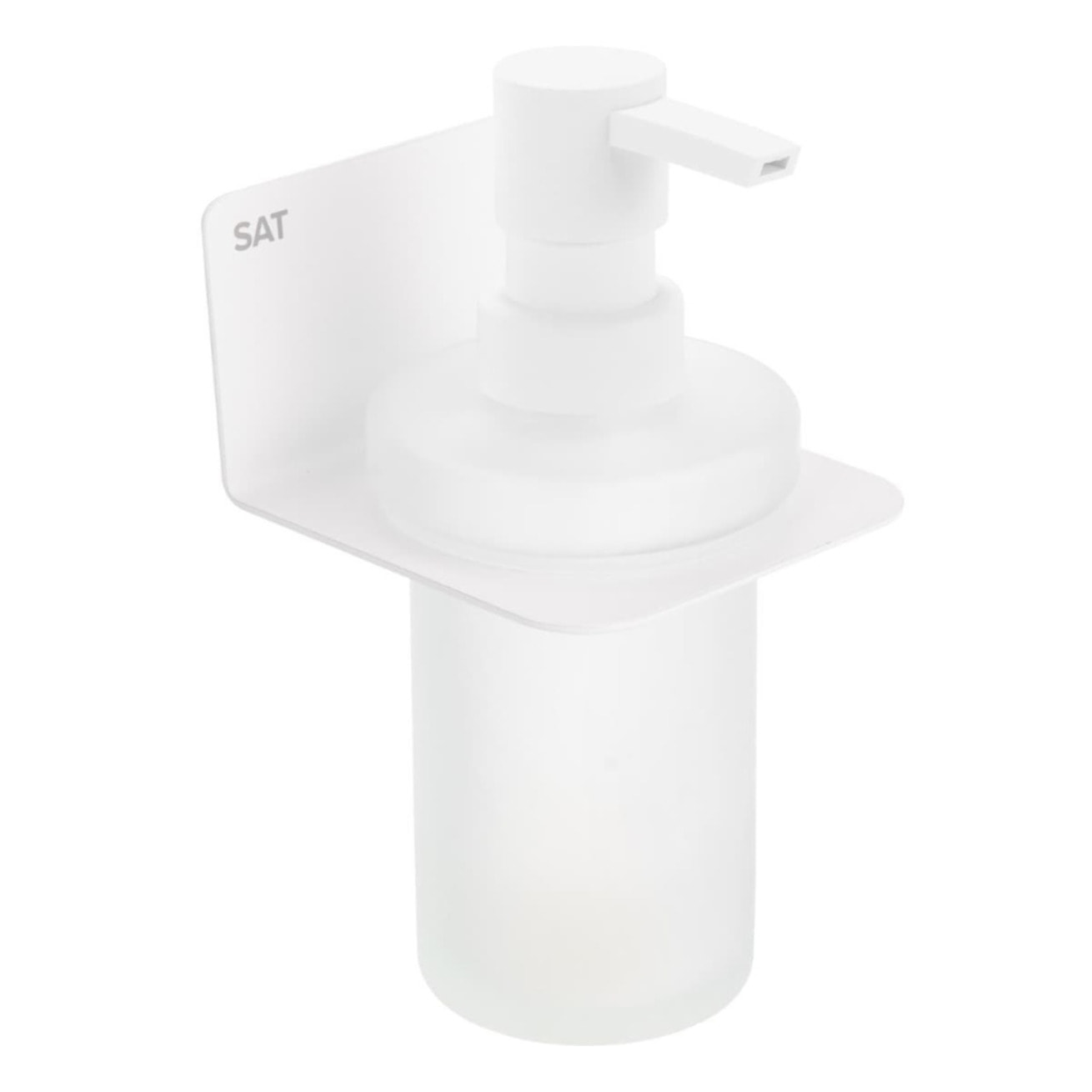 Mood distributeur de savon en acier inoxydable et verre mat, blanc mat (SATDMOOD99B)