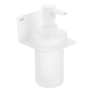 Mood distributeur de savon en acier inoxydable et verre mat, blanc mat (SATDMOOD99B)
