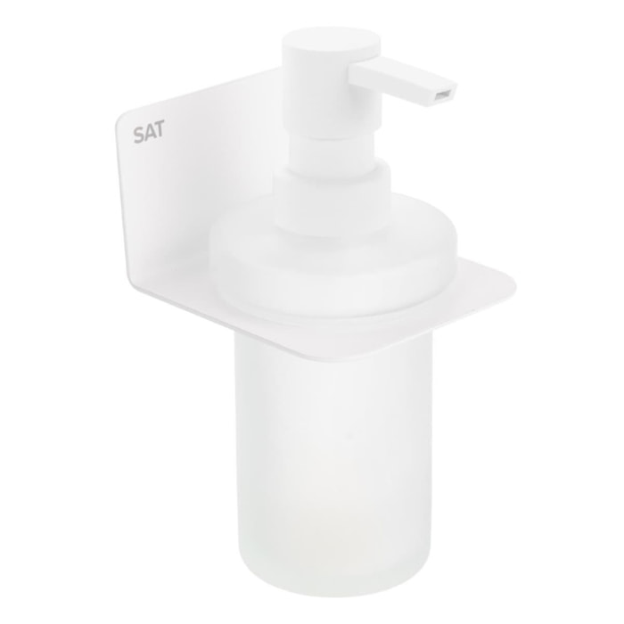 Mood distributeur de savon en acier inoxydable et verre mat, blanc mat (SATDMOOD99B)