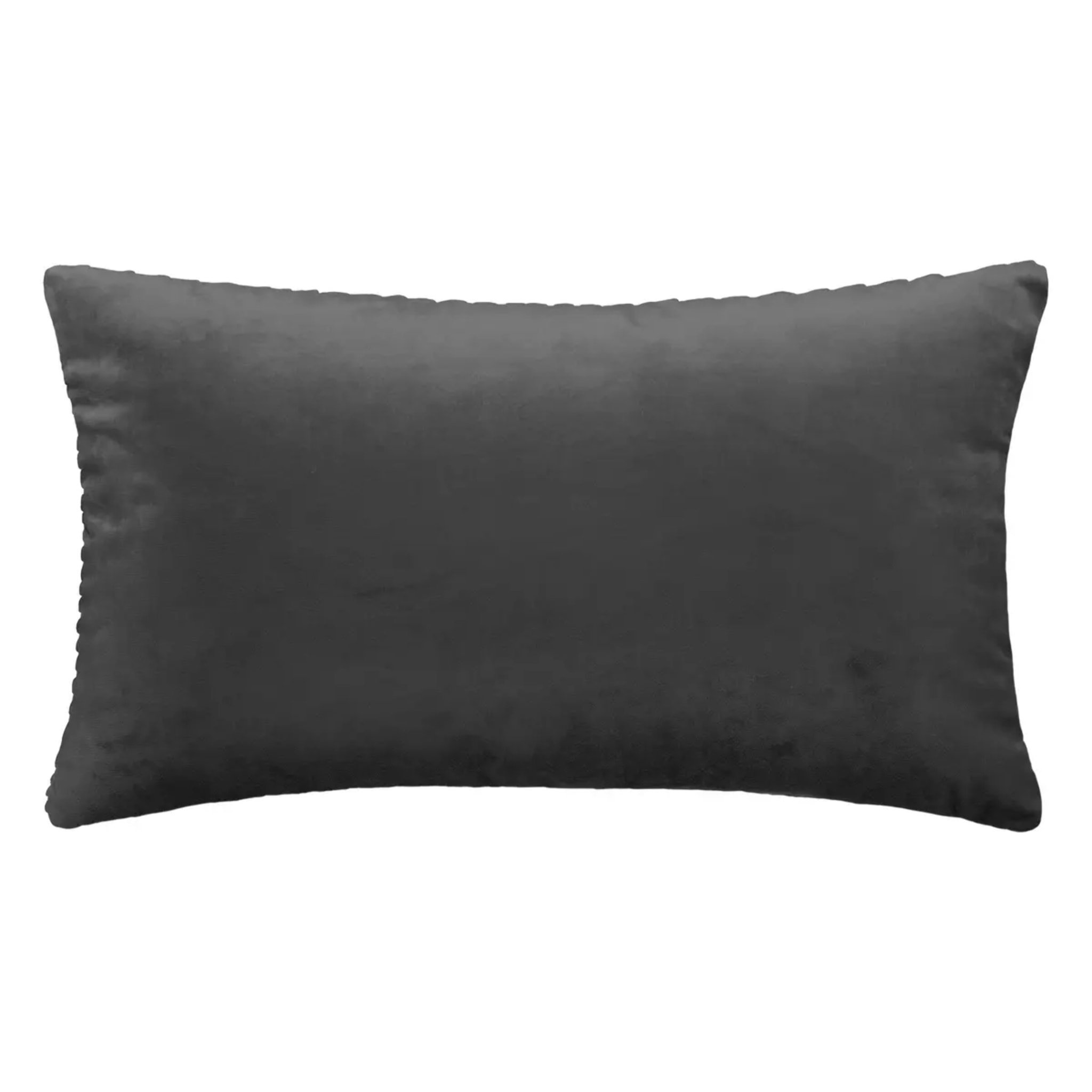 Coussin en velours semi plissé gris 30x50 cm