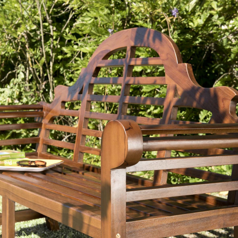 HANNA - Banc de jardin Sumatra en bois teck huilé