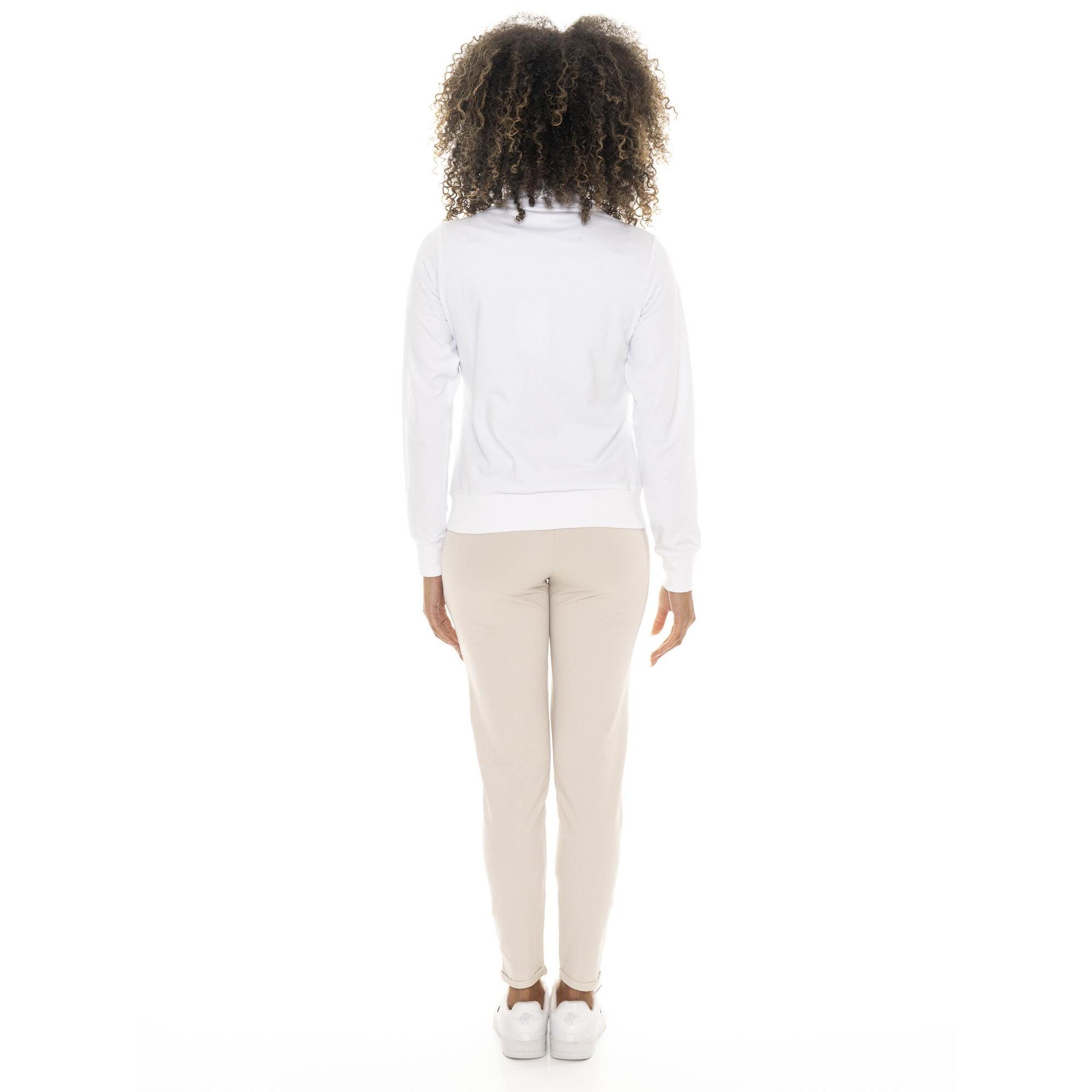 Tuta da donna in cotone non garzato con colletto e zip Leone Chic Gold