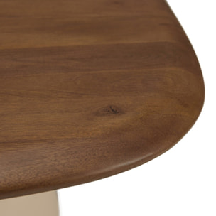 JAMES - Table basse 70x70cm en manguier pied métal ivoire JAMES (2 COLIS)
