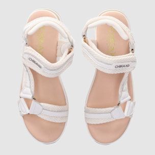 Sandalias de Tejido - Blanco - Tacón: 5 cm