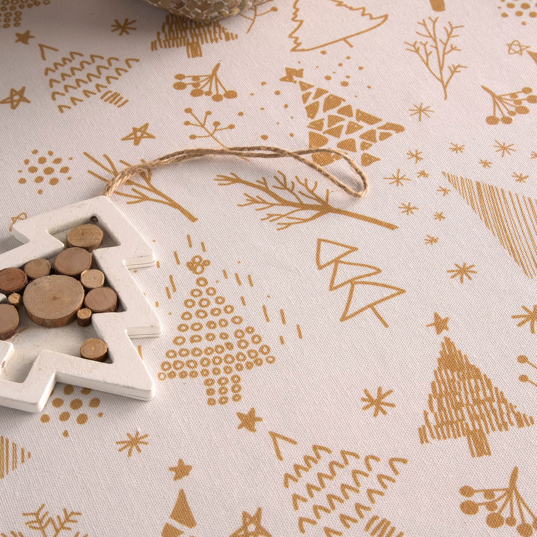 Nappe anti-taches 100% coton WINTER BLANC