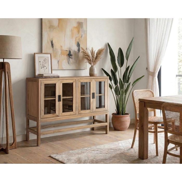 Vitrina de Madera de Mindi 120 Cm Estilo Contemporáneo - Escandinavo