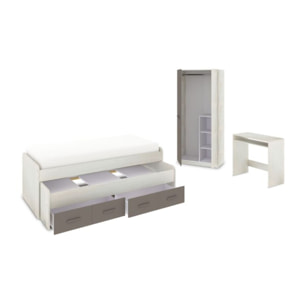 Dormitorio juvenil Axim Max Blanco Alpes - Basalto