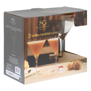 Lot de 2 verres à cocktail Lunis 25cl doré