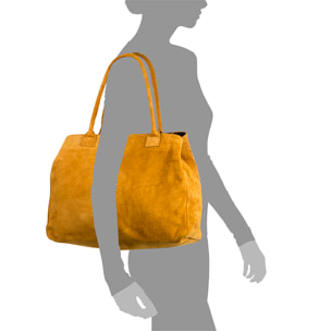 Annagrazia Borsa Shopper Donna.Pelle autentica Camoscio