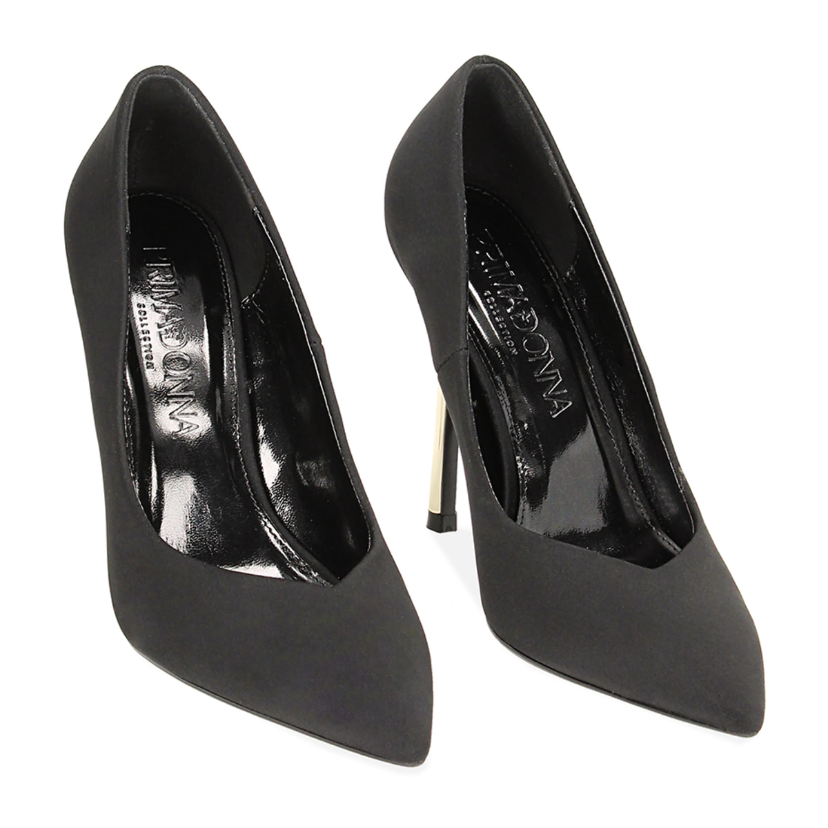 Décolleté slingback nere in tessuto, tacco 10,5 cm