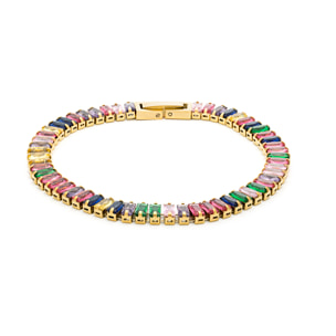 Pulsera de Circonita Multicolor acabada en oro amarillo de 18k