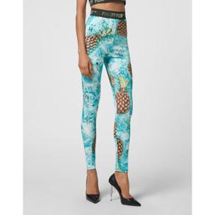 PHILIPP PLEIN Sport Leggings PINEAPPLE SKIES