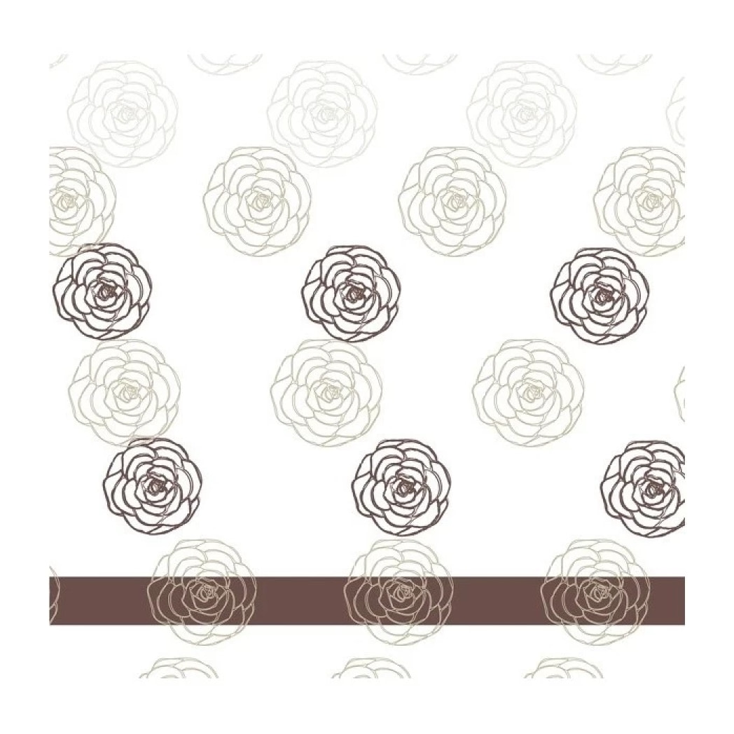 Rideau de douche Polyester KAYA 180x200cm QUALITE PREMIUM Blanc & Marron - Anneaux inclus MSV