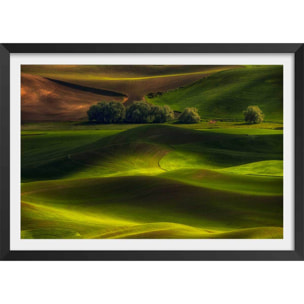 Affiche Colline USA Affiche + cadre en bois - Noir