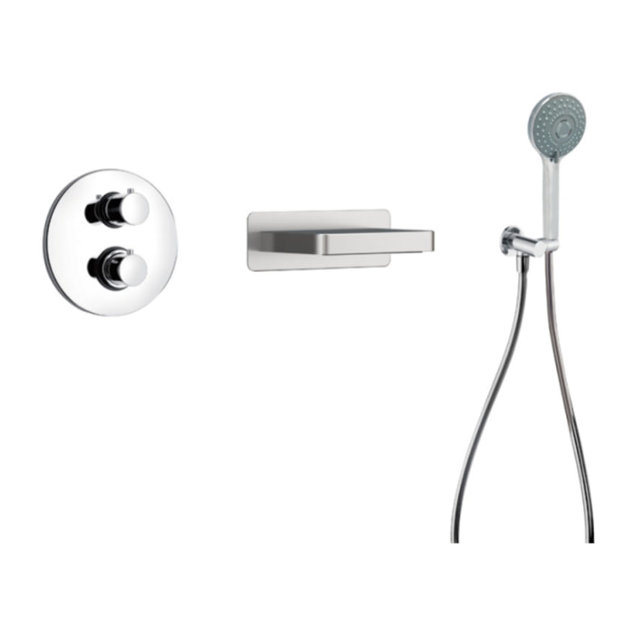 Pack mitigeur bain douche thermostatique encastré rond PAINI Ruby