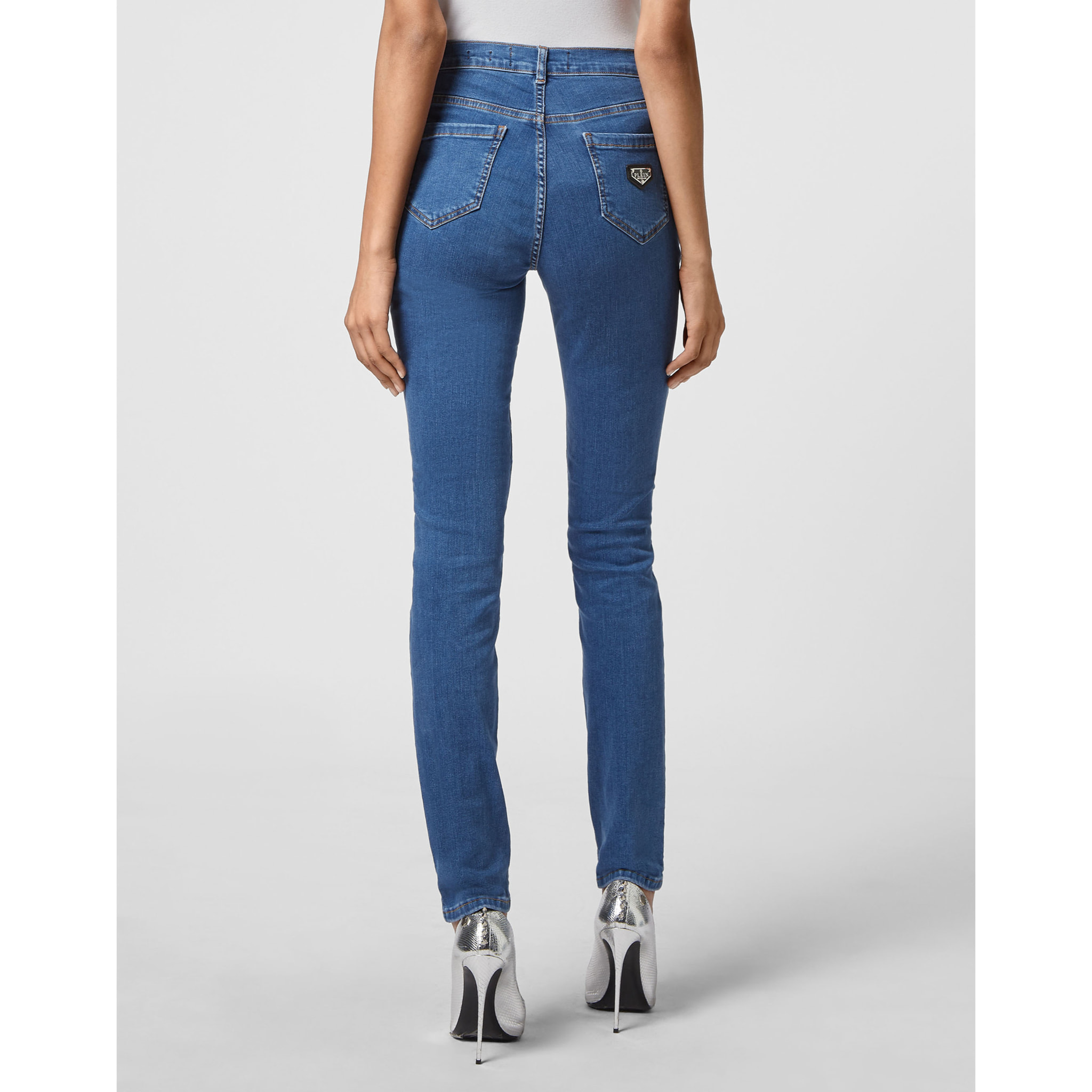 PHILIPP PLEIN Jegging a vita alta