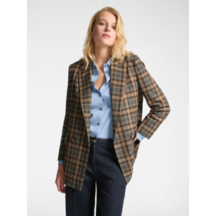 Elena Mirò - Blazer doppiopetto checks - Marrone